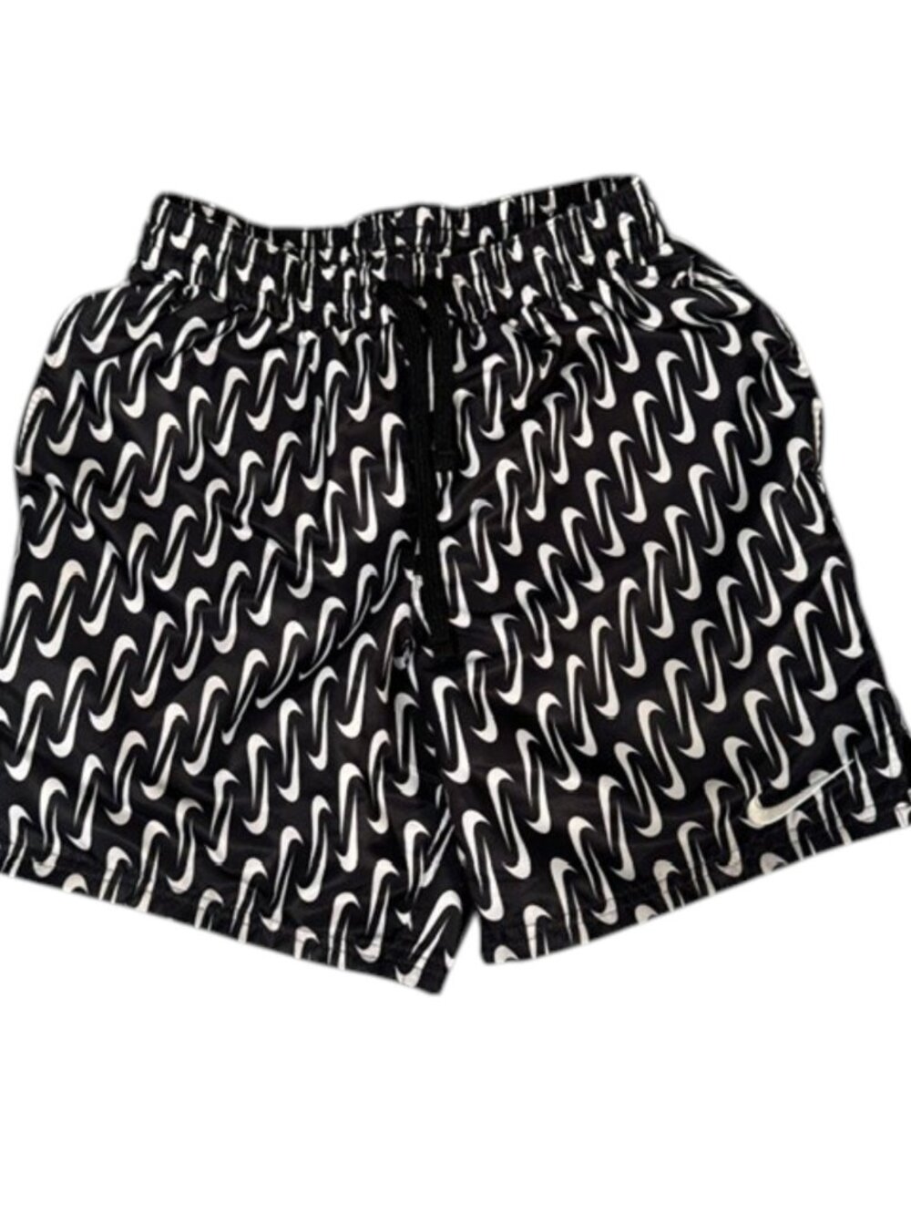 Nike Swim Link 5" Volley Shorts Black White Swoosh Men’s Small